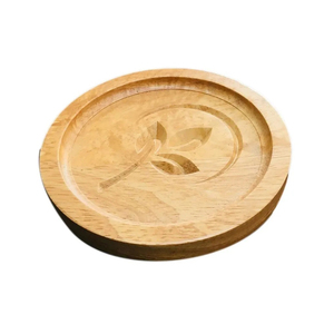 Posavasos Cuadrados Modernos y Duraderos, Estilo Clásico, Acabado en Madera Natural para Decoración de Mesa de Hogar u Oficina, Nogal, 300 mm de Diámetro - Product Image 1
