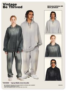 ชุดเซ็ตเสื้อฮู้ดแขนยาวผ้าถักเนื้อนุ่มระบายอากาศดีสำหรับผู้หญิง สไตล์ลำลอง  แบบสองชิ้น รับผลิตตามแบบ OEM ชุดวอร์มออกกำลังกาย - Product Image 4