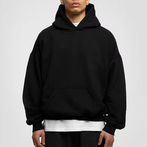 Nouveau Hoodie d'Hiver Homme OEM Personnalisé, 100% Coton Lourd, Coupe Oversize Boxy à Épaules Tombantes, Style Hip Hop, Vierge, Court - Product Image 1