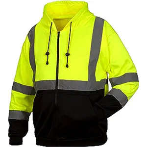 OEM Custom Lightly Used Safety <b>Jackets</b> with Hi-Vis Reflective Design Solid <b>Pattern</b> and Front Logo Position - Product Image 4
