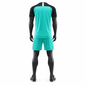Uniforme de Fútbol Personalizado en Turquesa, Conjunto de Camiseta y Pantalones Cortos de Poliéster Transpirable, Ropa Deportiva de Secado Rápido para Entrenamiento en Equipo para Hombre - Product Image 2