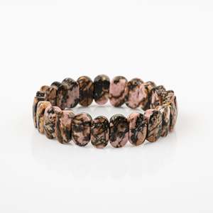 Pulsera de Rodonita Natural con Corte Ancho - Product Image 1