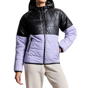 Chaquetas acolchadas con cremallera recortada para mujer, de poliéster 100% Material, ropa de moda de invierno de doble Panel, abrigos acolchados de burbujas para mujer - Product Image 3