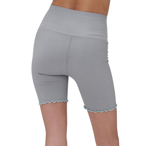 Pantalones cortos de gimnasio sin costuras de verano de alta calidad para mujer Pantalones cortos de Ciclismo de Yoga de cintura alta elásticos con patrón sólido para niñas Servicio OEM - Product Image 3