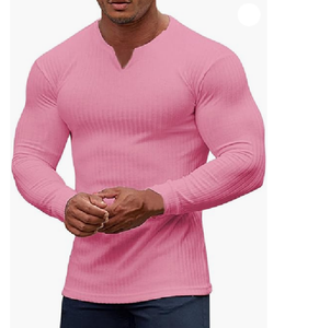 Nouveaux hommes vêtements décontractés t-shirts conçus sur mesure Simple 100% coton à manches longues t-shirts pour hommes de haute qualité - Product Image 3