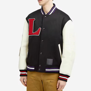 <b>Top</b> Selling Men's Letterman Varsity Jacket <b>High</b> Quality Wool Body <b>Leather</b> Sleeves Custom Chenille Flat Embroidery Logo Winter - Product Image 1