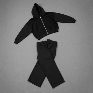 Chándal con Capucha de Color Sólido para Hombre, de Poliéster/Algodón, con Logotipo Personalizado Estampado, Talla Grande, Ropa Deportiva de Invierno, Cómodo - Product Image 5