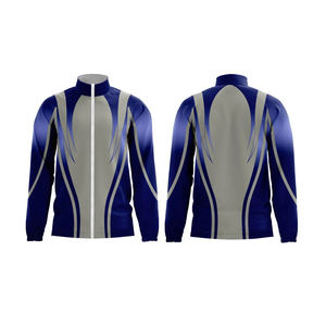 Nouvelle arrivée, veste d'échauffement en polyester, fermeture éclair sur le devant, design personnalisé, séchage rapide, respirante, utilisation en extérieur en hiver, haute qualité - Product Image 6