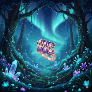 เพชรโมอิสพร้อมหินสีม่วง925แหวนเงิน - Product Image 2