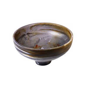 Bol à fruits en résine brun ondulé brillant, fait à la main, écologique, vaisselle de fête pour la cuisine, vaisselle de table, origine indienne - Product Image 1