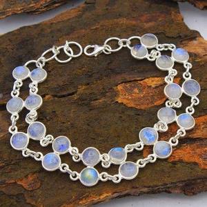 Pulsera Unisex Clásica de Plata de Ley 925 con Piedra Lunar Arcoíris Natural, de Lujo, Más Vendida, para Cumpleaños y Aniversarios, en Oferta - Product Image 2