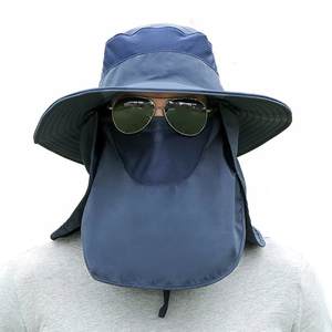 Sombrero de Pesca para Exteriores, para Surf, Senderismo, Campamento, Playa, con Protección Solar, con Cubierta Facial y Solapa para el Cuello, para Hombre y Mujer, Personalizable - Product Image 1