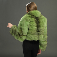 Veste à capuche pour femmes de luxe en gros, automne, fourrure de renard naturelle, manches longues, chaude, écologique, séchage rapide, logo personnalisé, longueur courte