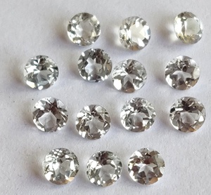 Topaze blanche naturelle 8mm ronde à facettes de qualité supérieure-topaze blanche en vrac excellente qualité - Product Image 4