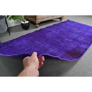 Tapis Turc Vintage Moderne 3.4 X 7.2ft Violet Classique Grande Surface Rectangle Couloir Motif Laine Seagrass Matériel Latex Tapis de Chambre - Product Image 4