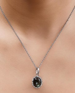 <b>Labradorite</b> <b>Pendant</b> Necklace Oval Gemstone Necklace In 925 Sterling Silver Minimalist Jewelry Dainty Necklace For Women - Product Image 2