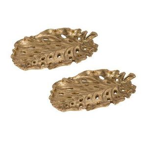 Tazón decorativo de hoja de geranio dorado, plato de resina, plato elegante en forma de hoja, Centro elegante, organizador de almacenamiento de mesa de lujo para el hogar - Product Image 5