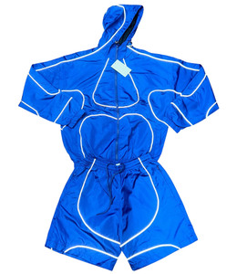 Ensemble deux pièces de survêtement en polyester/coton réfléchissant résistant à l'eau unisexe personnalisé veste coupe-vent short Streetwear jogging - Product Image 5