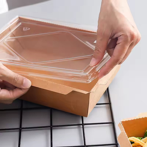 Boîtes à emporter personnalisées en papier kraft pour hamburgers, frites, poulet frit, collations, restauration rapide, emballage portable et recyclable - Product Image 1