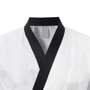 Tenue de Taekwondo Professionnelle Personnalisée 2026 Légère Respirante Confortable en Polyester Blanc et Noir Col en V Arts Martiaux - Product Image 5