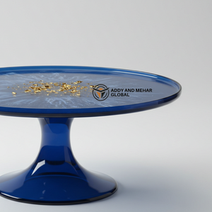 Base para Pasteles Moderna de Resina Azul de Lujo, Redonda, Hecha a Mano, Ecológica, No Tóxica, Antiadherente, Apta para Lavavajillas, para Pasteles y Repostería - Product Image 3