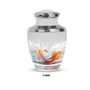 Urna conmemorativa de cremación de pájaro Fénix de aluminio grande de Venta caliente para cenizas humanas adultas con bolsa de terciopelo gratis - Product Image 1
