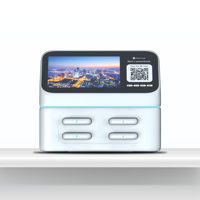 Station de location de batteries externes 4 emplacements en ABS ignifuge avec logo OEM 2025, écran publicitaire, code QR, pour ordinateurs portables, montres connectées, microphones et appareils photo