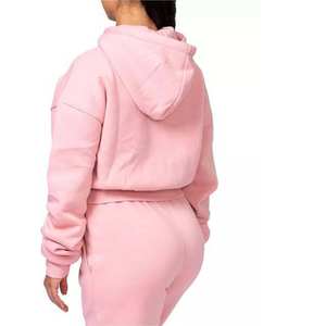 Women's Winter Printed Lightweight 2-Piece Tracksuit Set <b>with</b> Hoodie Sweatpants 100% Cotton Sportswear <b>crop</b> <b>top</b> ladies suits - Product Image 2