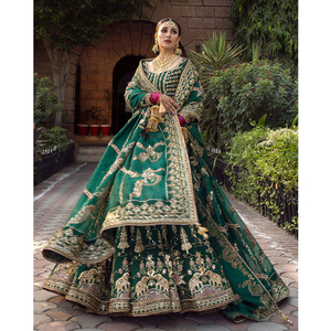 Nouvelle arrivée Robe de mariée traditionnelle en couleur unie pour femmes Robe longue Dernier design Broderie Travail de mariage Fête - Product Image 4
