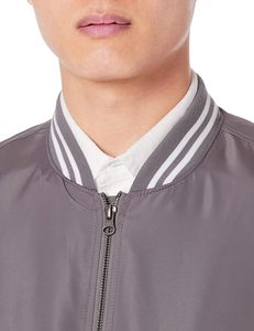 Chaqueta Bomber a prueba de viento para hombre de otoño, lona de alta calidad con cuello levantado, logotipo personalizado en la parte delantera, diseño de moda transpirable - Product Image 3