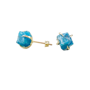 Handmade 925 Sterling Silver <b>Stud</b> Dangle <b>Earrings</b> <b>Blue</b> Appetite Gemstone Gold Plated Engagement Party Wedding Trendy Jewelry - Product Image 3