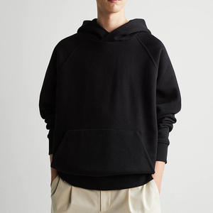 Sweat à capuche pour homme, manches régulières, streetwear d'hiver, lourd, imprimé, nouveau design, coton French Terry, poches latérales, uni, teinture unie - Product Image 1
