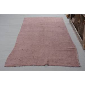 Alfombra turca Vintage moderna de 3,8x9,5 pies, forro de látex de lana hecho a mano púrpura, diseño de retazos rectangulares grandes, Tabriz, recién llegado - Product Image 2