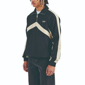 Ensemble de survêtement pour homme de haute qualité, veste à manches longues à demi-zip, col montant, pantalon droit, 100% coton polaire, vêtements de sport d'hiver - Product Image 4