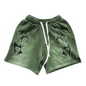 Lavage à l'acide court pour hommes coton personnalisé 260 280 300 GSM ourlet brut cordon Vintage lavage à l'acide chemise avec sérigraphie - Product Image 3