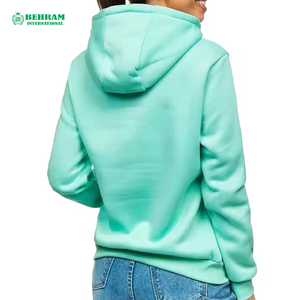 Meilleur prix – Sweat à capuche unisexe 100 % coton molletonné/éponge française, couleur unie, logo personnalisé sur le devant, coupe classique, respirant, séchage rapide - Product Image 2