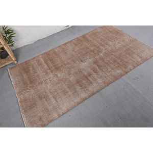 Alfombra ecológica de lana turca Vintage marrón moderna, área rectangular grande, patrón de retazos, respaldo de látex, comedor, 3,6x6,7 pies - Product Image 2