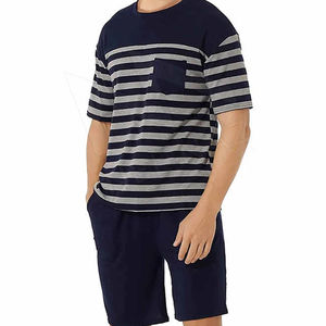 Conjunto de Dos Piezas para Hombre, Camiseta de Manga Corta con Cuello Redondo y Pantalones Cortos, Estilo Veraniego, con Logotipo Personalizado - Product Image 4