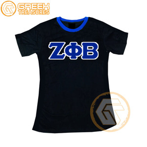 Venta al por mayor personalizada Zeta Phi Beta mujeres camiseta hermandad ropa algodón camisetas más finas mujeres fraternidad prendas - Product Image 1