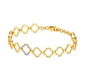 Zircon Trèfle 925 Argent Sterling 14K Plaqué Or Bracelet Dainty Bijoux En Or Massif Bracelet Élégant Pour Les Femmes - Product Image 2