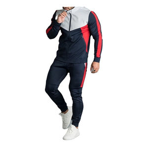 2025 OEM Venta caliente Moda personalizada Hombres Joggers Conjunto de dos piezas Bloque de color Chaqueta con capucha para los hombres Chándal - Product Image 1