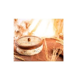 Georges Design Wood Chapati Food Storage Container Box Very Good Quality Round Shape Wooden Hot Pot for Home <b>Dining</b> <b>Table</b> Use - Product Image 5