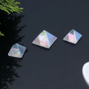 Pyramide d'orgone rose cristal, pendentif quartz aura, obsidienne noire, améthyste, chant en cristal, pyramide d'ange aura - Product Image 2