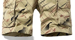 OEM Men's Casual <b>Shorts</b> Fashionable <b>Lightweight</b> Breathable Cotton Elastic Waist Multi Pocket Design Eco-Friendly Plain Dyed - Product Image 2