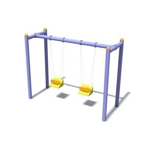 Double Swing for Indoor/Outdoor Use 114 X 2mm Standard Parking Plastic Metal Daycare <b>Trampoline</b> Park Kindergarten Playhouse - Product Image 2