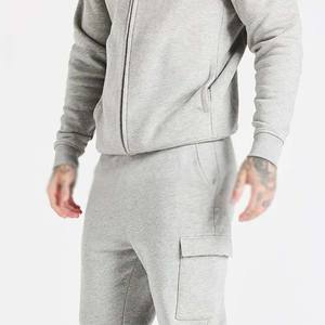 <b>Men</b> Custom Logo Active Pullover Tracksuit 100% Cotton Zipped Hoodie Matching <b>Joggers</b> Wholesale <b>Cargo</b> Solid - Product Image 3