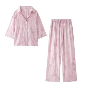 Conjunto de estampado elegante informal de talla grande para mujer, camisa holgada de primavera para mujer y pantalones de verano para la comodidad de la mujer - Product Image 3