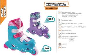 Patins à roulettes à coque rigide réglables SOLEX pour enfants de 6 à 12 ans avec roulements ABEC-7, roues en TPU, capacité de 50 kg, durables - Product Image 3