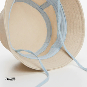 Twillsports RY-4738 100% Cotton Unisex Casual Bucket Hat Custom Embroidered Logo <b>Black</b> Beech <b>String</b> Daily Use Summer Cartoon - Product Image 5