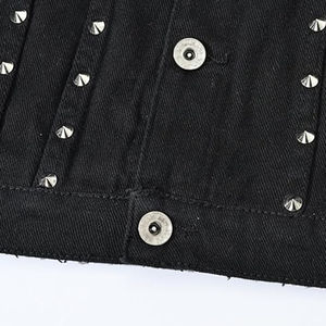 Chaquetas vaqueras rasgadas de Color sólido transpirable de alta calidad, abrigos informales regulares para hombre, chaqueta vaquera de invierno 100%, frente de algodón - Product Image 3